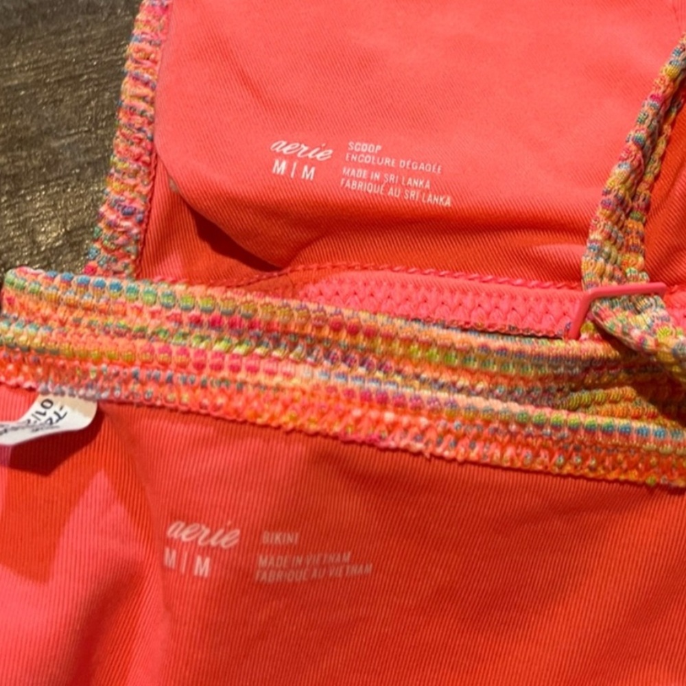 Aerie Colorful Rainbow Ribbed Bikini Top & Bottom Set - Picture 6 of 6